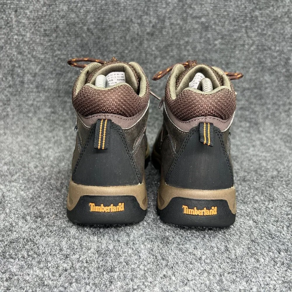 Timberland Mt. Maddsen Mid Boots Boy's 5 Brown‎ Leather Waterproof Hiking Shoes